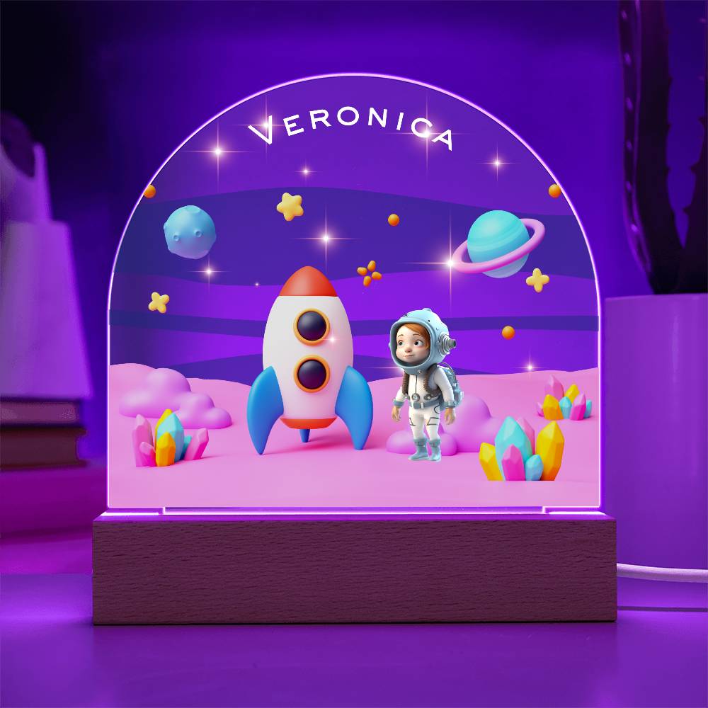 Acrylic Dome Plaque Astro Girl Night Light