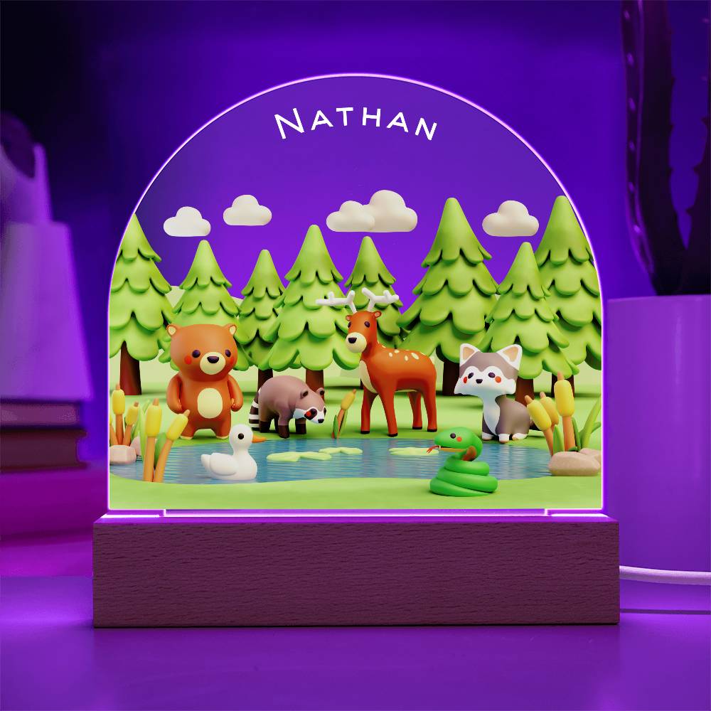 Acrylic Dome Plaque Forest Night Light