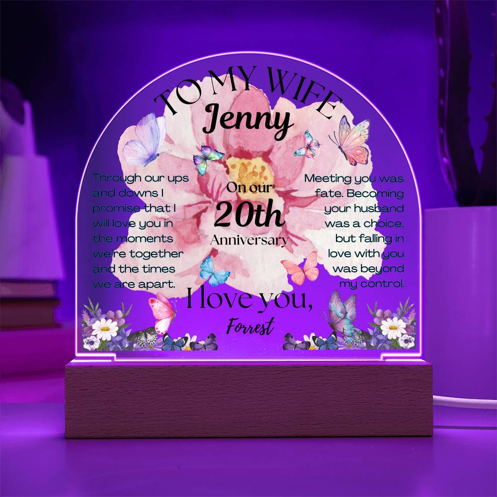 To My Wife Anniversary Acrylic Dome Plaque