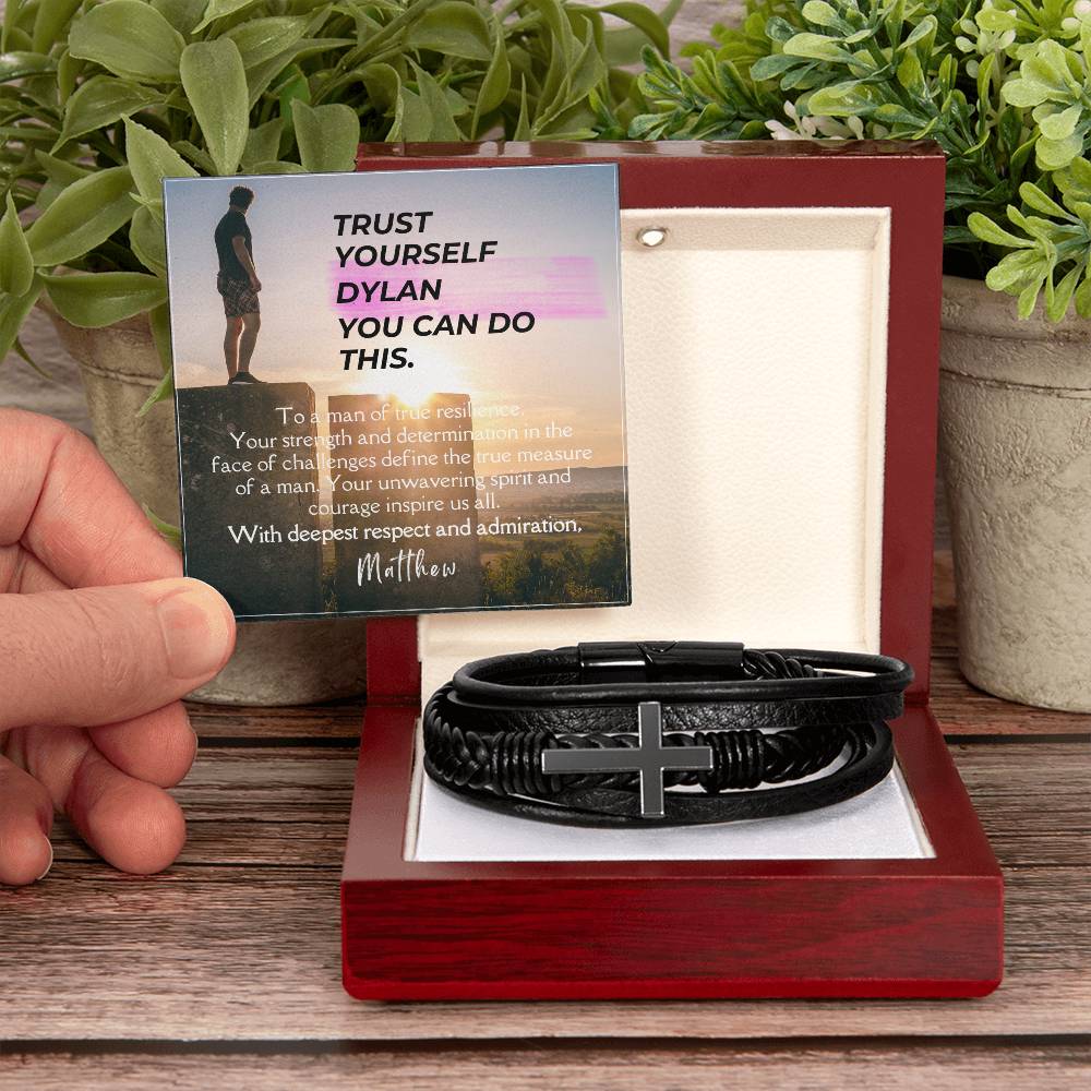 Trust Yourself Men's Cross Bracelet