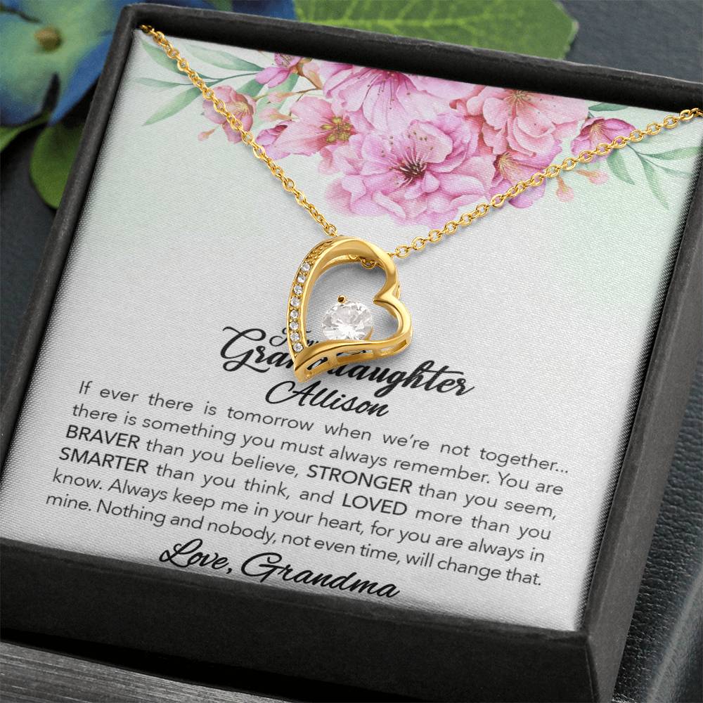 To My Granddaughter Forever Love Necklace - 18k yellow gold finish