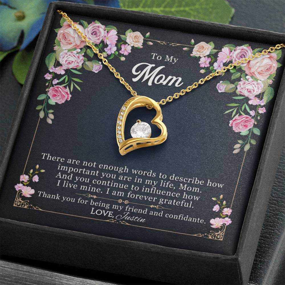 To My Mom Forever Love Necklace - 18k yellow gold finish