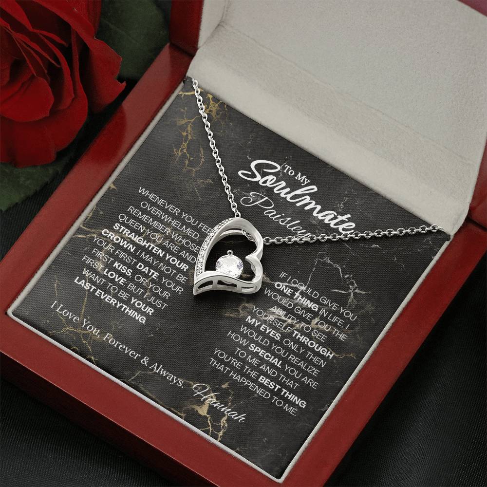 To My Soulmate Forever Love Necklace - 14k white gold finish