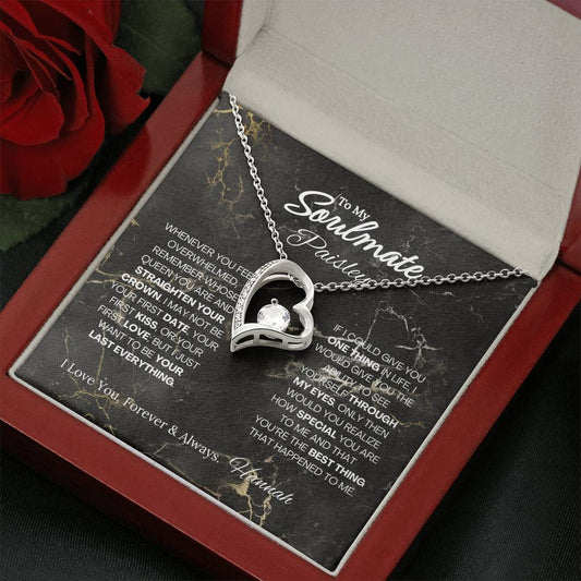 To My Soulmate Forever Love Necklace - 14k white gold finish