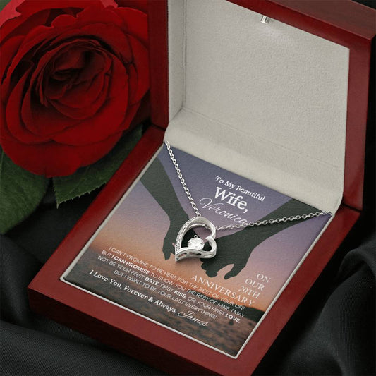 On Our Anniversary Forever Love Necklace - 14k white gold finish