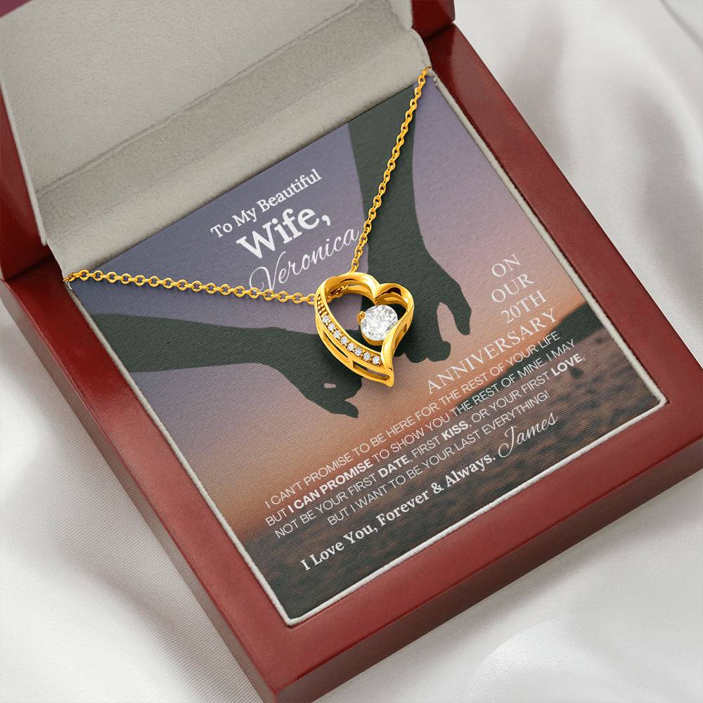 On Our Anniversary Forever Love Necklace - 18k yellow gold finish